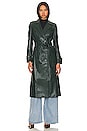 view 2 of 4 Faux Leather Trench Coat in Evergreen