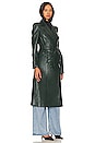 view 3 of 4 Faux Leather Trench Coat in Evergreen