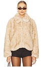 view 1 of 4 Sarissa Faux Fur Jacket in Oatmeal