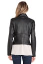 view 4 of 5 Drape Front Leather Jacket in Blak in Black