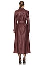 view 4 of 4 Faux Leather Longline Coat in Burgundy