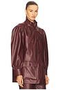 view 3 of 5 Clements Faux Leather Jacket in Burgundy