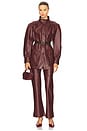 view 5 of 5 Clements Faux Leather Jacket in Burgundy