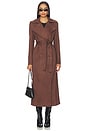 view 2 of 4 Kira Faux Suede Trench Coat in Chocolate