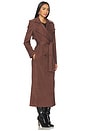 view 3 of 4 Kira Faux Suede Trench Coat in Chocolate