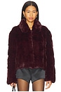view 1 of 4 Sylvie Zip Faux Fur Jacket in Burgundy