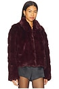 view 2 of 4 Sylvie Zip Faux Fur Jacket in Burgundy