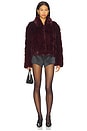 view 4 of 4 Sylvie Zip Faux Fur Jacket in Burgundy