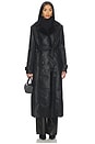 view 1 of 3 Faux Leather Trench Coat in Black