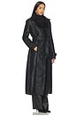 view 2 of 3 Faux Leather Trench Coat in Black