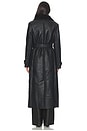 view 3 of 3 Faux Leather Trench Coat in Black