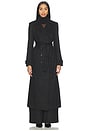view 2 of 4 Faux Suede Longline Coat in Black