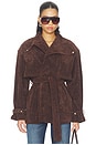 view 1 of 5 Veronica Faux Suede Jacket in Dark Choco