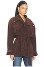 view 4 of 5 Veronica Faux Suede Jacket in Dark Choco