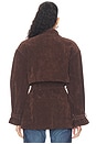 view 5 of 5 Veronica Faux Suede Jacket in Dark Choco