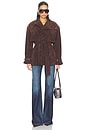 view 6 of 5 Veronica Faux Suede Jacket in Dark Choco