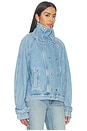 view 4 of 5 Funnel Neck Jacket in Mid Blue