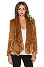 view 1 of 3 Faux Fur Waterfall Jacket in Cinnamon