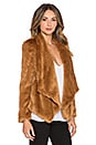 view 2 of 3 Faux Fur Waterfall Jacket in Cinnamon