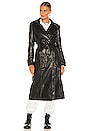 view 2 of 5 Vegan Leather Trench Coat in Black