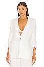 view 2 of 5 Tuck Sleeve Linen Blazer in Ivory