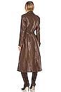 view 4 of 4 Faux Leather Trench Coat in Chocolate