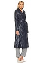 view 3 of 4 Vegan Leather Trench Coat in Navy