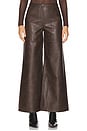 view 1 of 6 Faux Leather Wide Leg Pant in Dark Chocolate