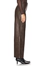 view 3 of 6 Faux Leather Wide Leg Pant in Dark Chocolate