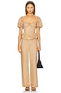 view 5 of 6 Balia Hipster Linen Pant in Latte