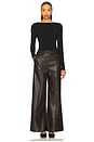 view 5 of 6 Marlowe Faux Leather Pant in Dark Choco