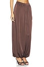 view 2 of 6 Nikola Satin Balloon Pant in Dark Chocolate