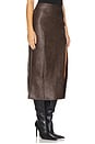 view 2 of 6 Dante Faux Leather Midi Skirt in Dark Chocolate