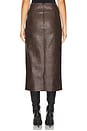 view 4 of 6 Dante Faux Leather Midi Skirt in Dark Chocolate