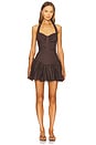view 5 of 6 Amorette Linen Mini Skirt in Chocolate