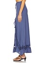 view 3 of 6 SAIA LONGA COM DETALHE EM RENDA AMARI in Dusty Blue