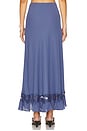 view 4 of 6 SAIA LONGA COM DETALHE EM RENDA AMARI in Dusty Blue