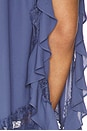 view 6 of 6 SAIA LONGA COM DETALHE EM RENDA AMARI in Dusty Blue
