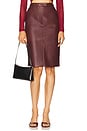 view 1 of 6 Phenix Faux Leather Skirt in Burgundy