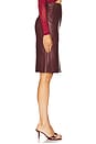 view 3 of 6 Phenix Faux Leather Skirt in Burgundy