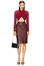 view 5 of 6 Phenix Faux Leather Skirt in Burgundy