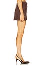 view 3 of 6 Lorenzo Vegan Suede Skirt in Chocolate
