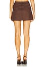 view 4 of 6 Lorenzo Vegan Suede Skirt in Chocolate