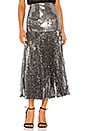 view 1 of 5 Pleated Sequin Skirt in Gunmetal