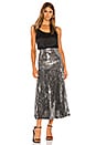 view 4 of 5 Pleated Sequin Skirt in Gunmetal
