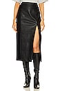 view 1 of 5 Dante Faux Leather Midi Skirt in Black
