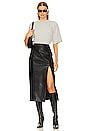 view 5 of 5 Dante Faux Leather Midi Skirt in Black