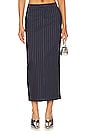 view 1 of 5 Sian Maxi Skirt in Navy Pinstripe