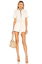 view 1 of 4 Denim Zip Romper in Beige