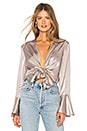 view 1 of 4 Shimmer Tie Top in Silver
